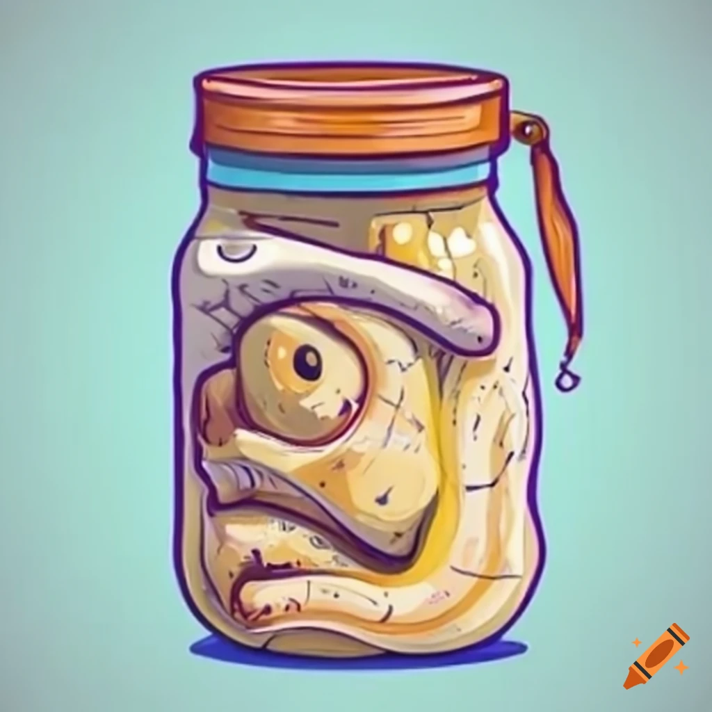 Creative representation of a man made out of mayonnaise jar on Craiyon