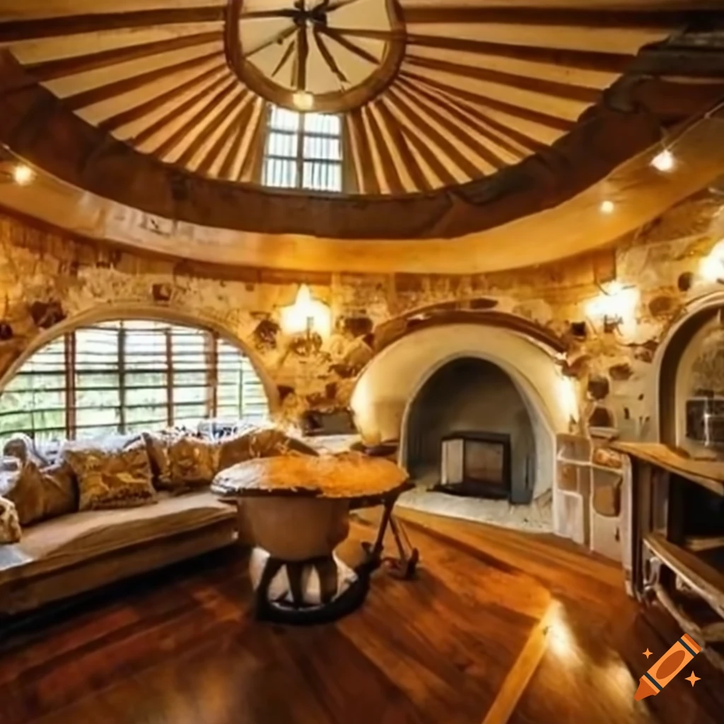 Realistic interior photography of a mushroom house on Craiyon