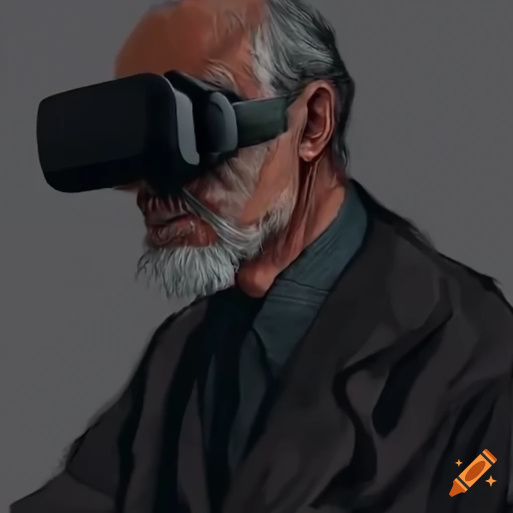Elderly people using virtual reality