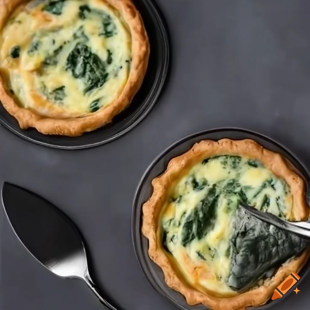 Delicious mini quiche with spinach and cheese