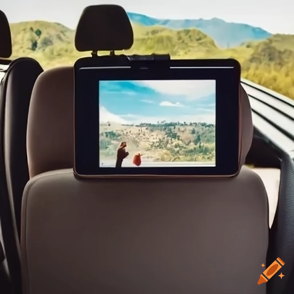 Tablet holder for car headrest on Craiyon