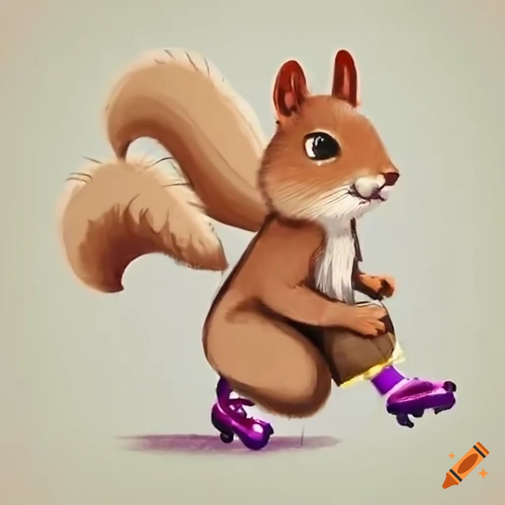squirrel on roller skates