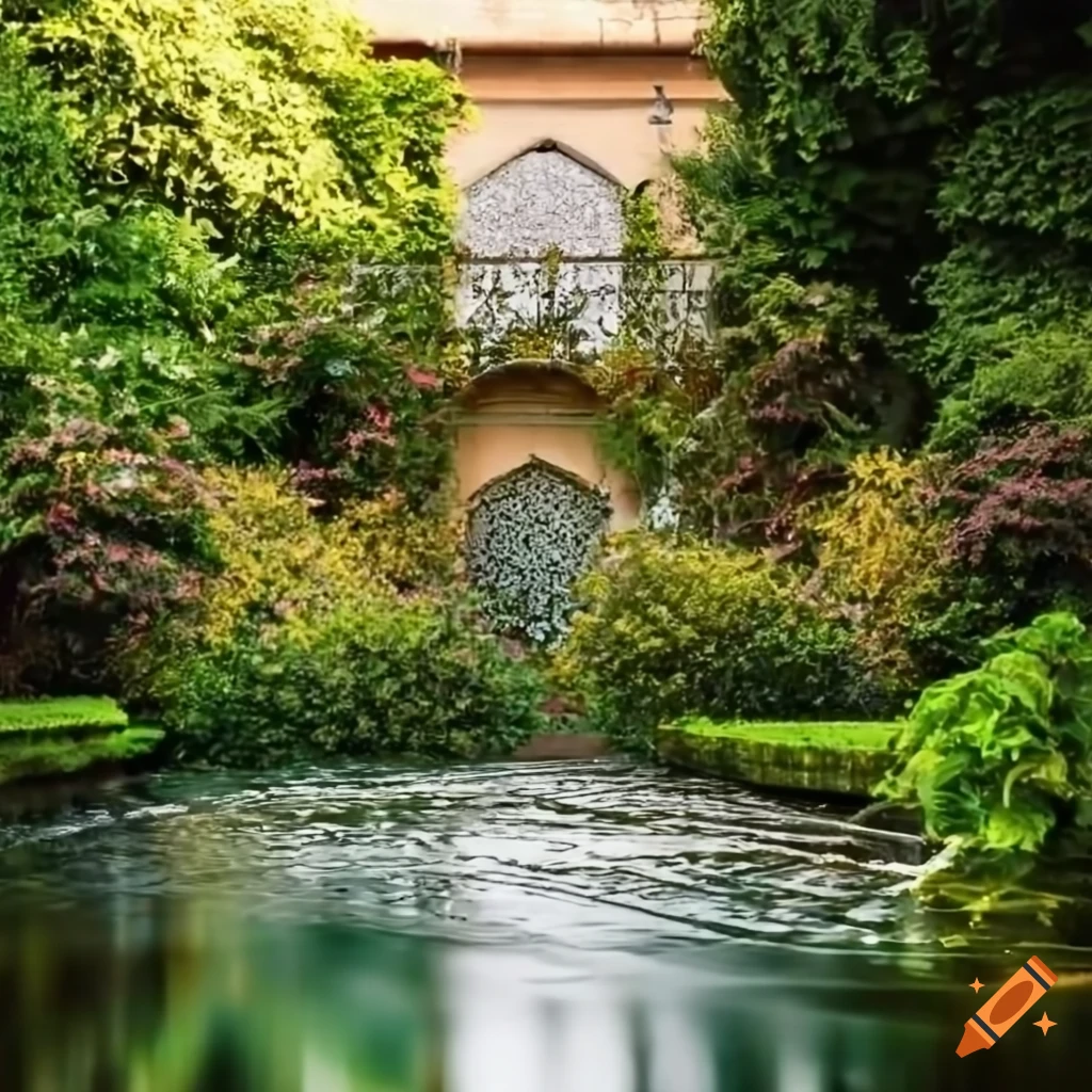silver staircase leading to a balcony in a garden