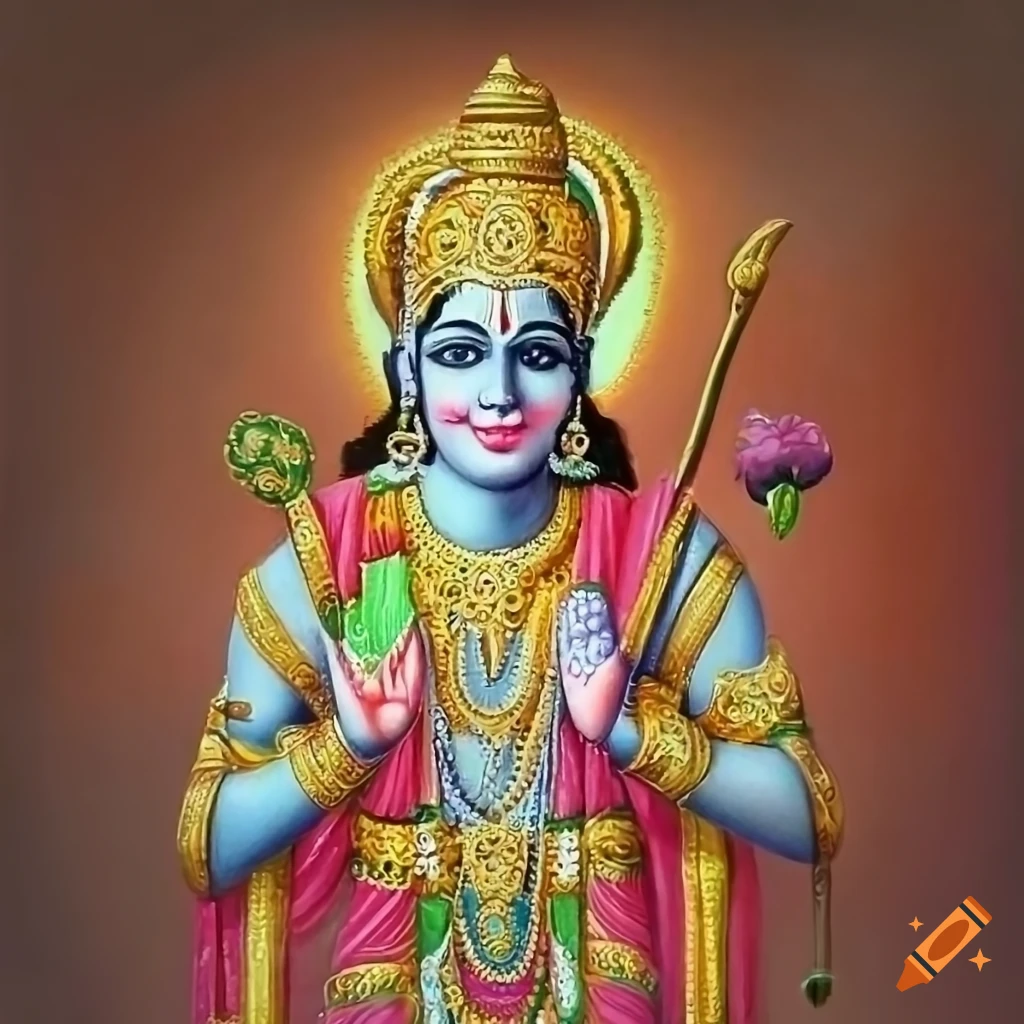 artistic depiction of the divine Vishnu