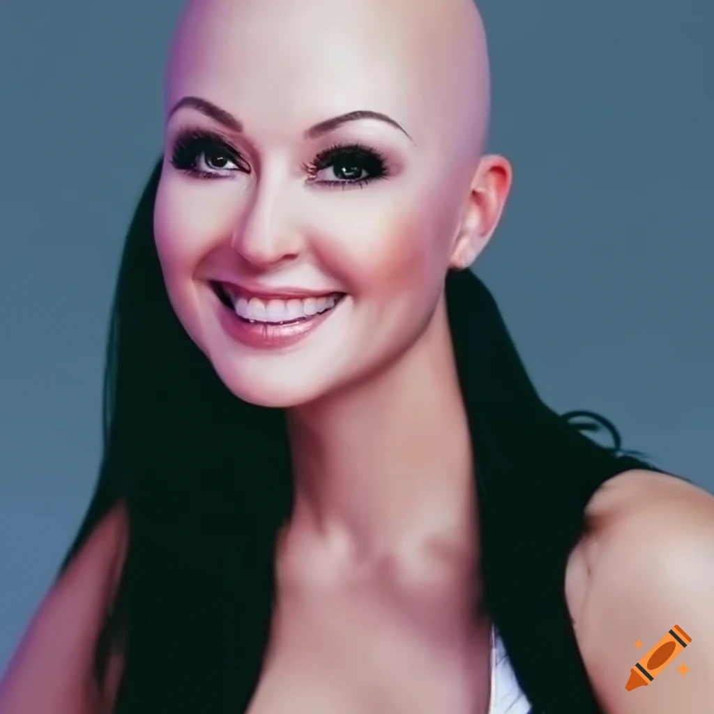 Portrait Of Crystal Gayle With A Shaved Head On Craiyon