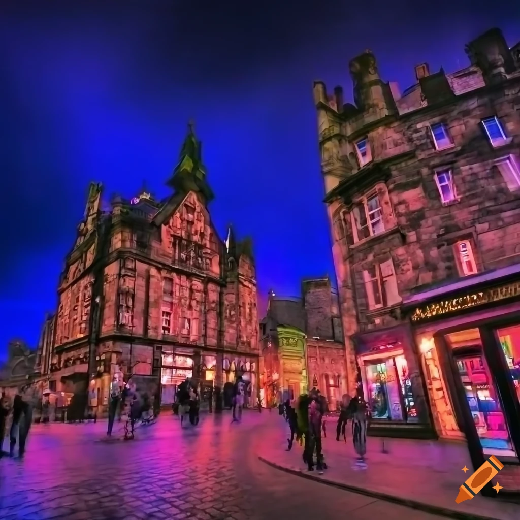 blacklight-photo-of-edinburgh-haymarket-on-craiyon