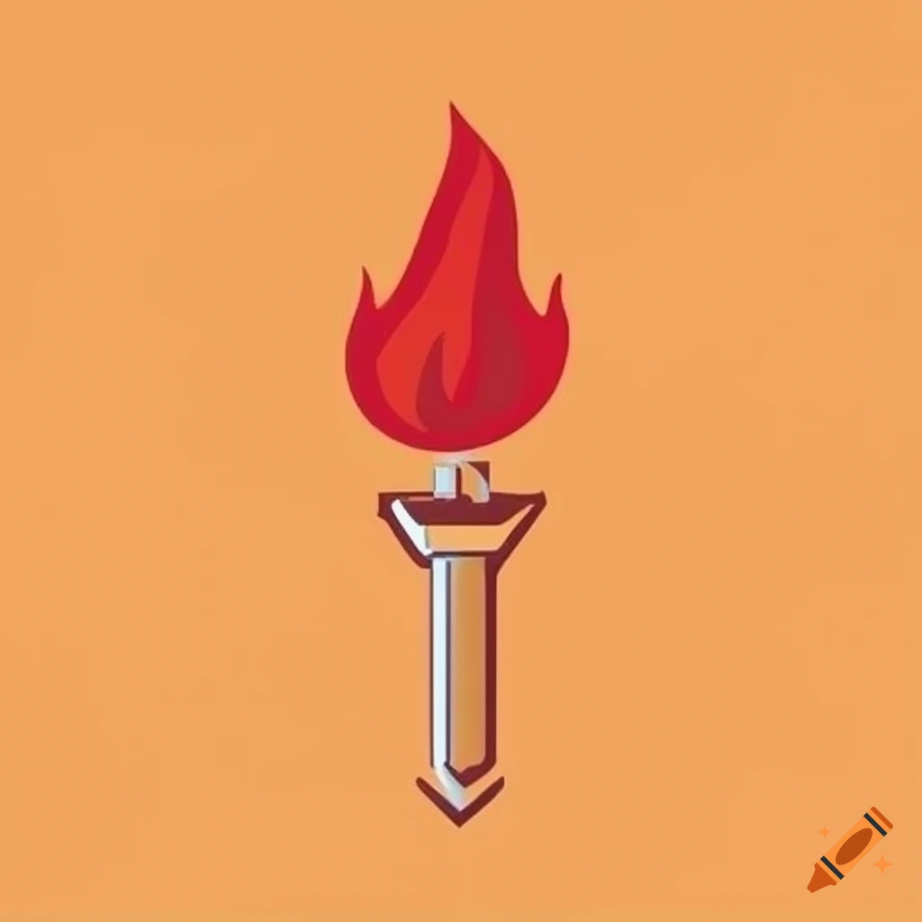 burning torch logo design