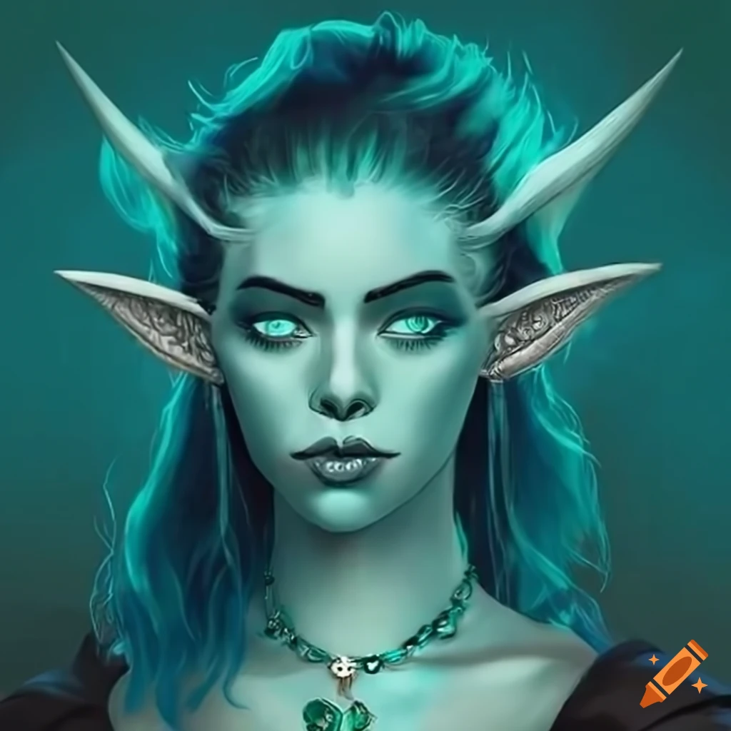 Illustration Of A Young Sea Elf Warlock On Craiyon