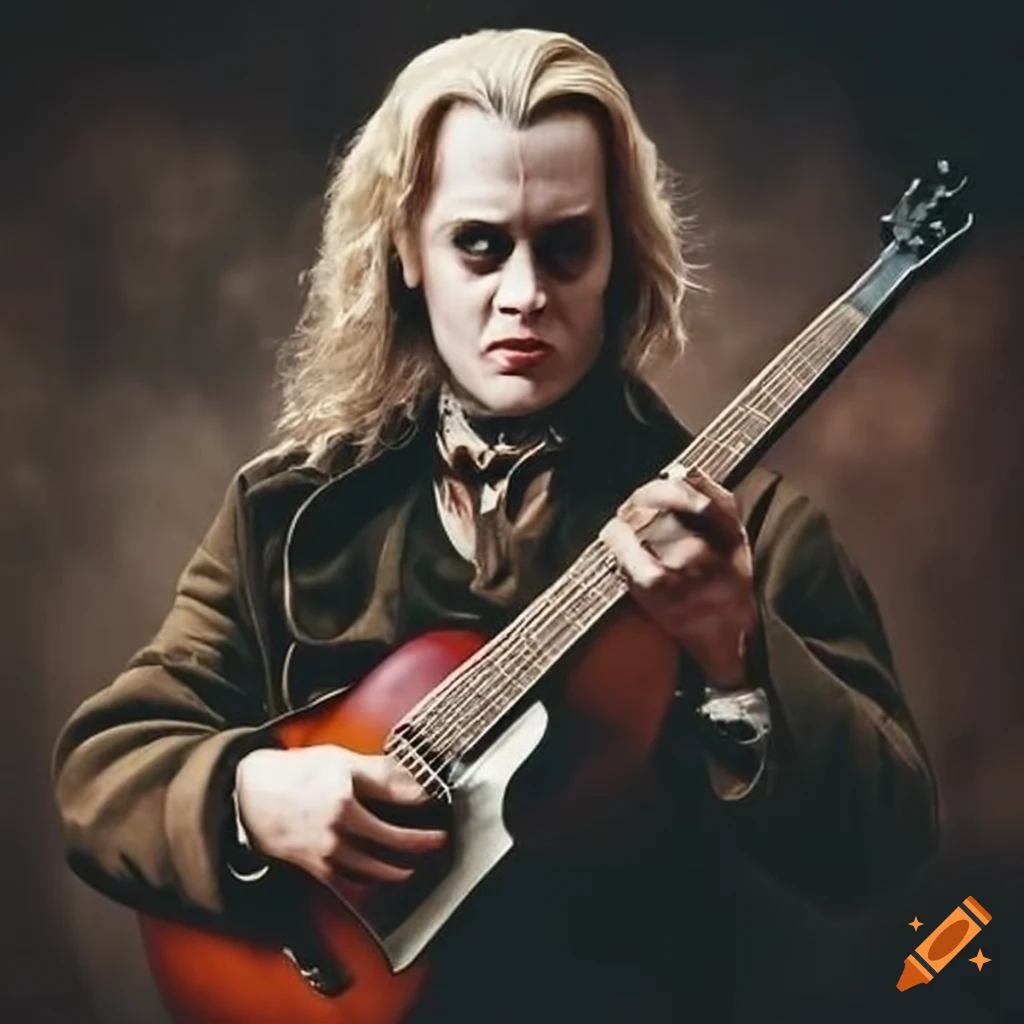 Sweeney Todd with a guitar