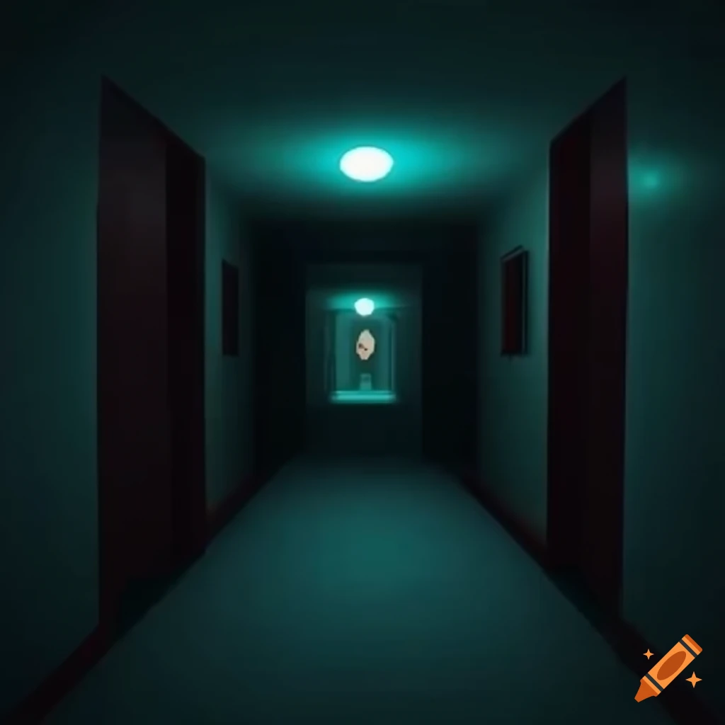 Dark corridor in a scary roblox game