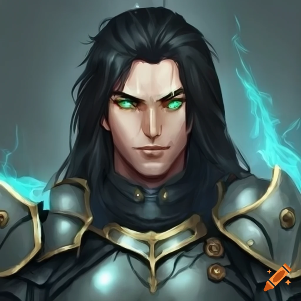 Image of a male paladin with striking features