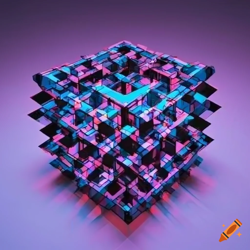 4d Hyper cube Diagram On Craiyon