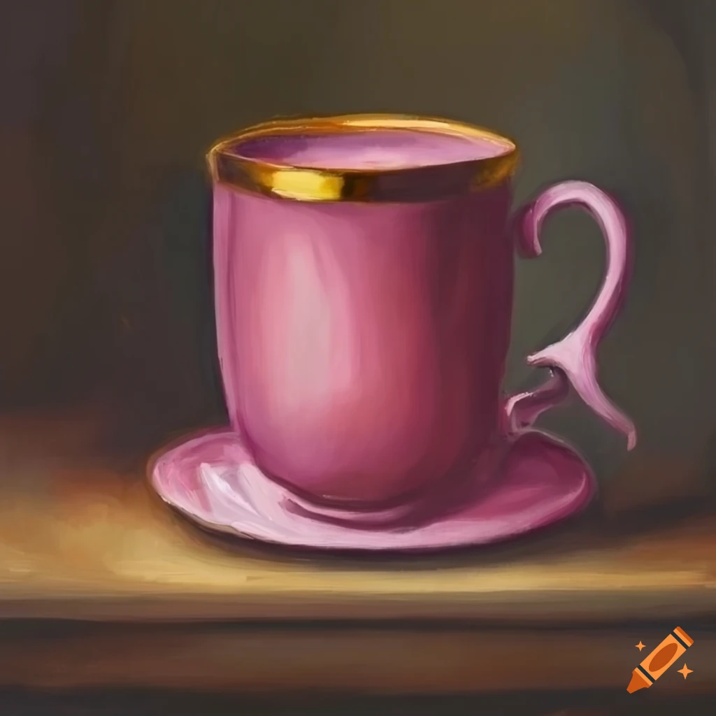 Enamel Coffee Pot and Pink Rose, Original Oil Painting