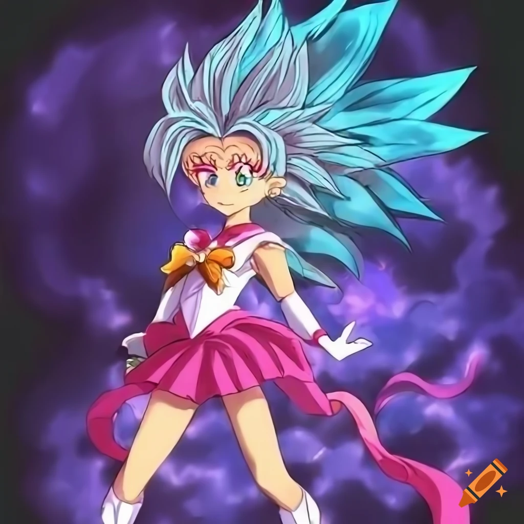 artwork of Sailor Chibi Moon with intense aura