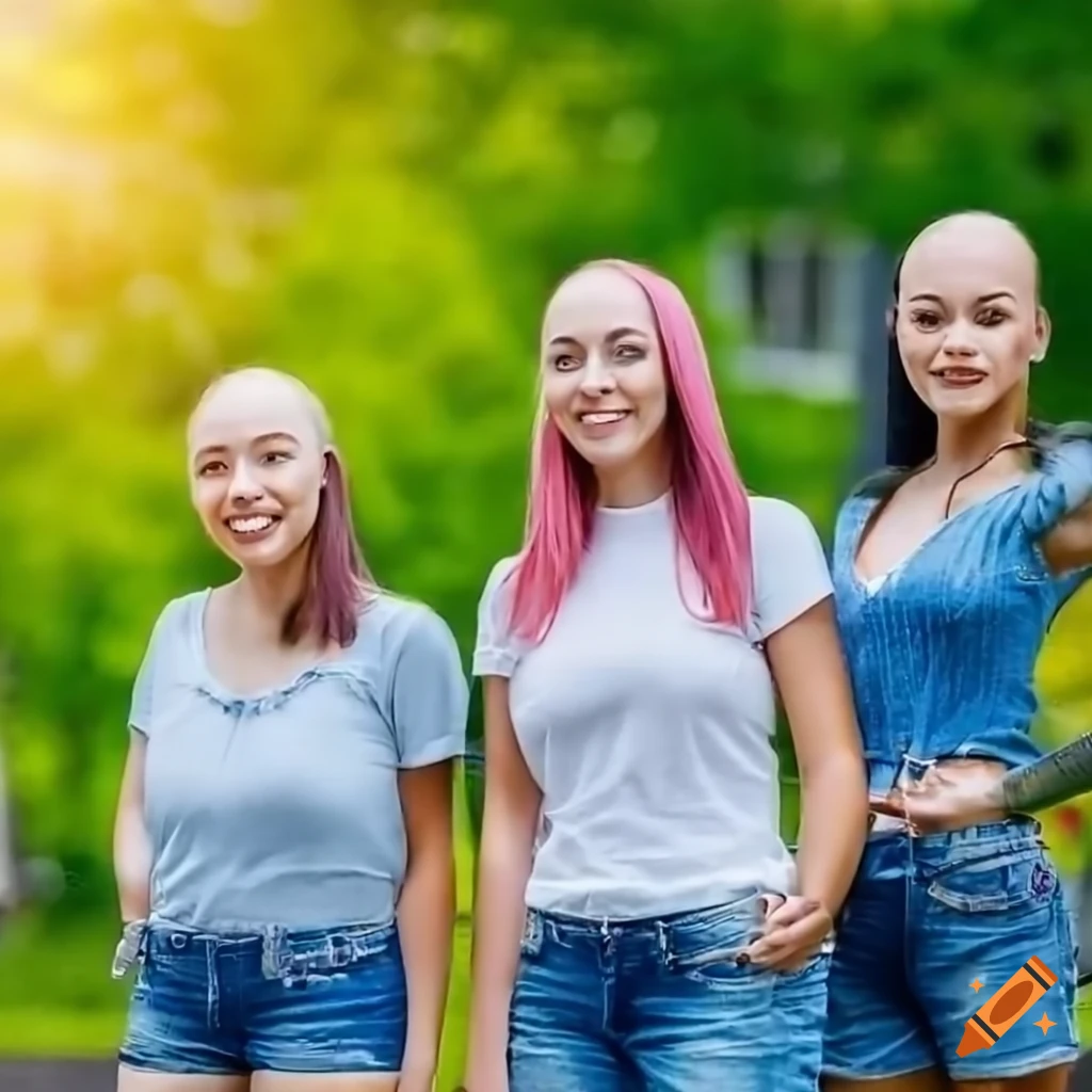 group of confident college women walking on campus