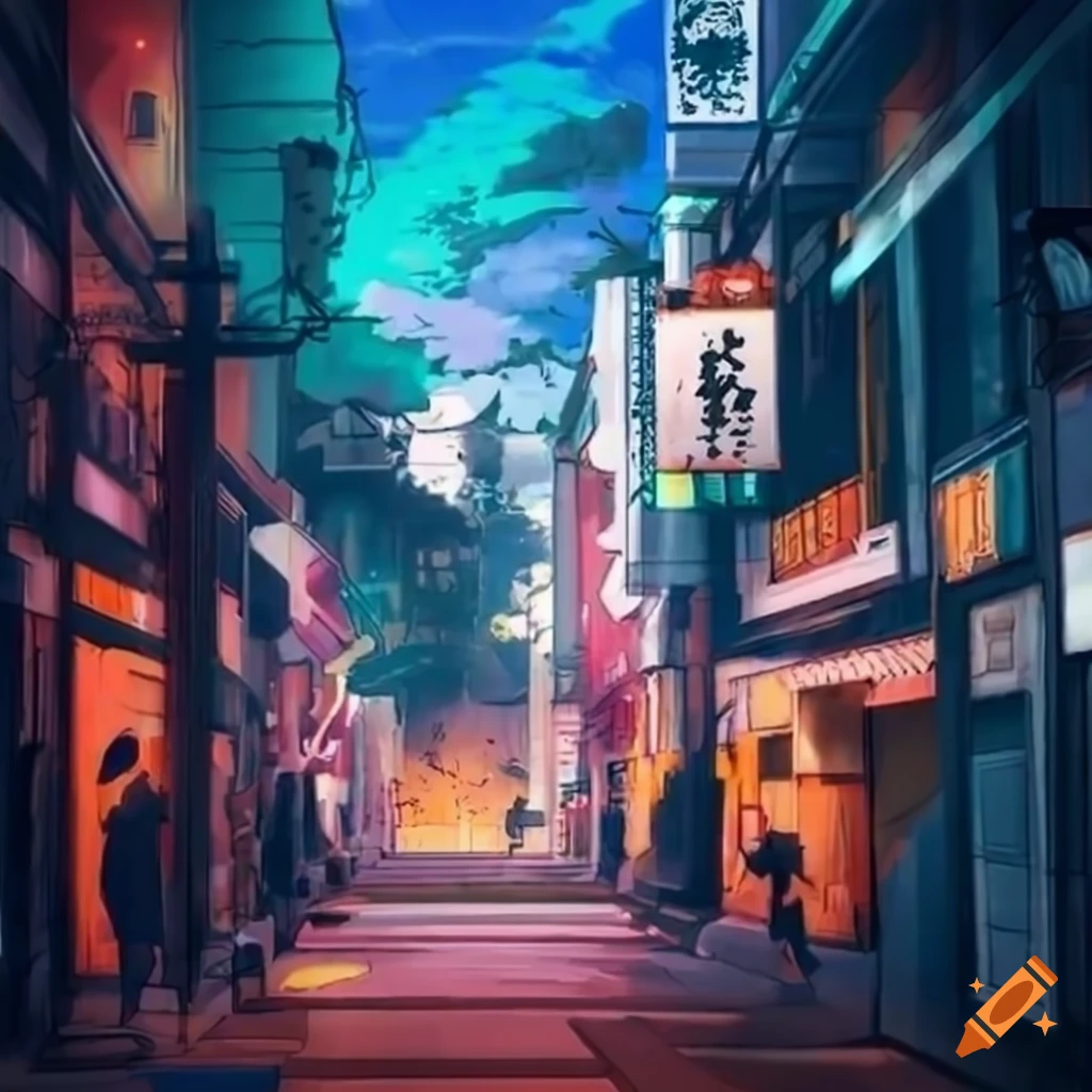 narrow street dull aesthetic 8K 3D beautiful anime concept art - AI  Generated Artwork - NightCafe Creator