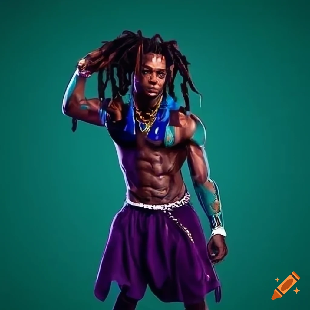 Image of a fit black prince with dreadlocks and a crown on Craiyon
