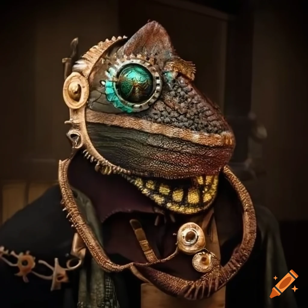 steampunk style chameleon
