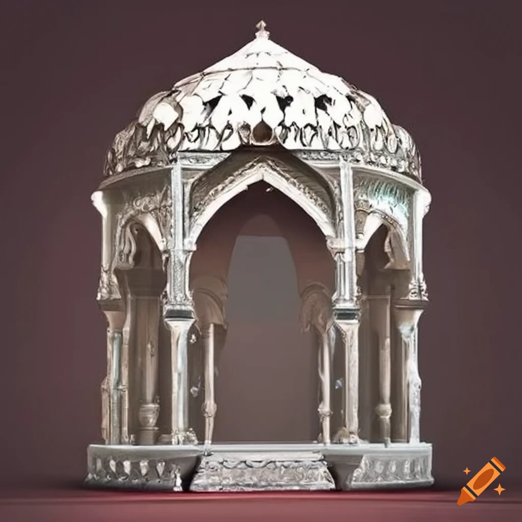 ornamental silver Islamic gazebo