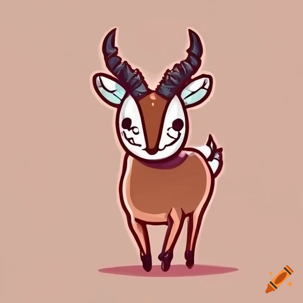 cute and simple antelope illustration
