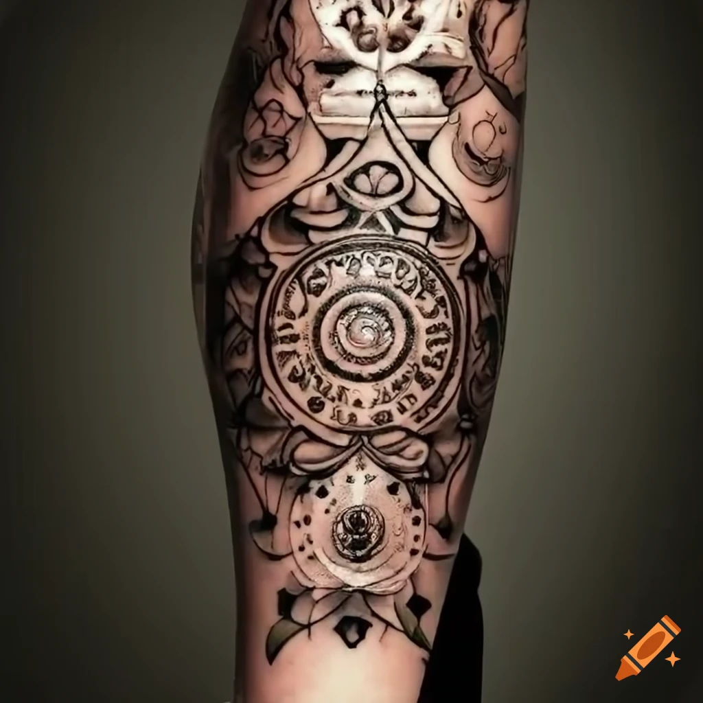 Intricate upper arm tattoo design on Craiyon