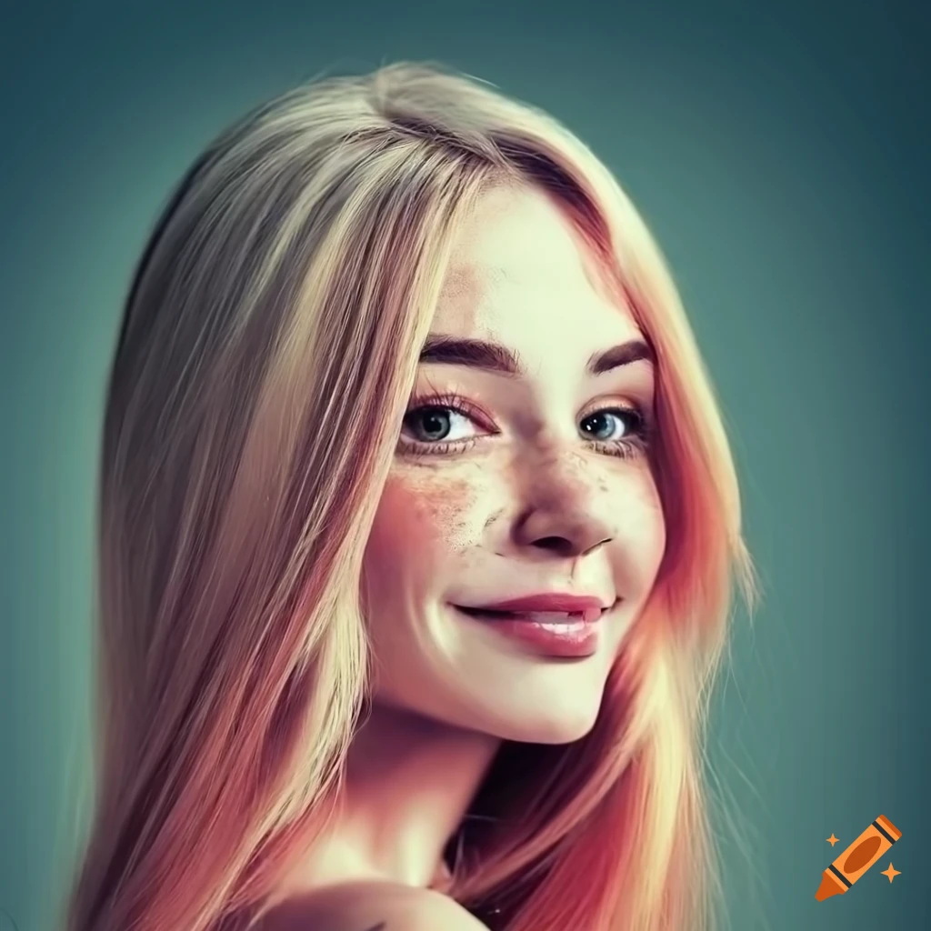 portrait of a smiling young woman with freckles