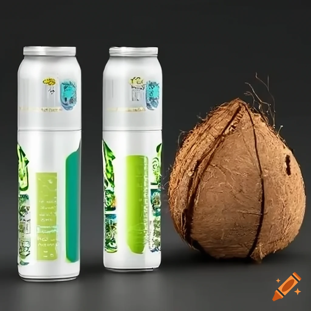 Sustainable coconut energy drink on Craiyon