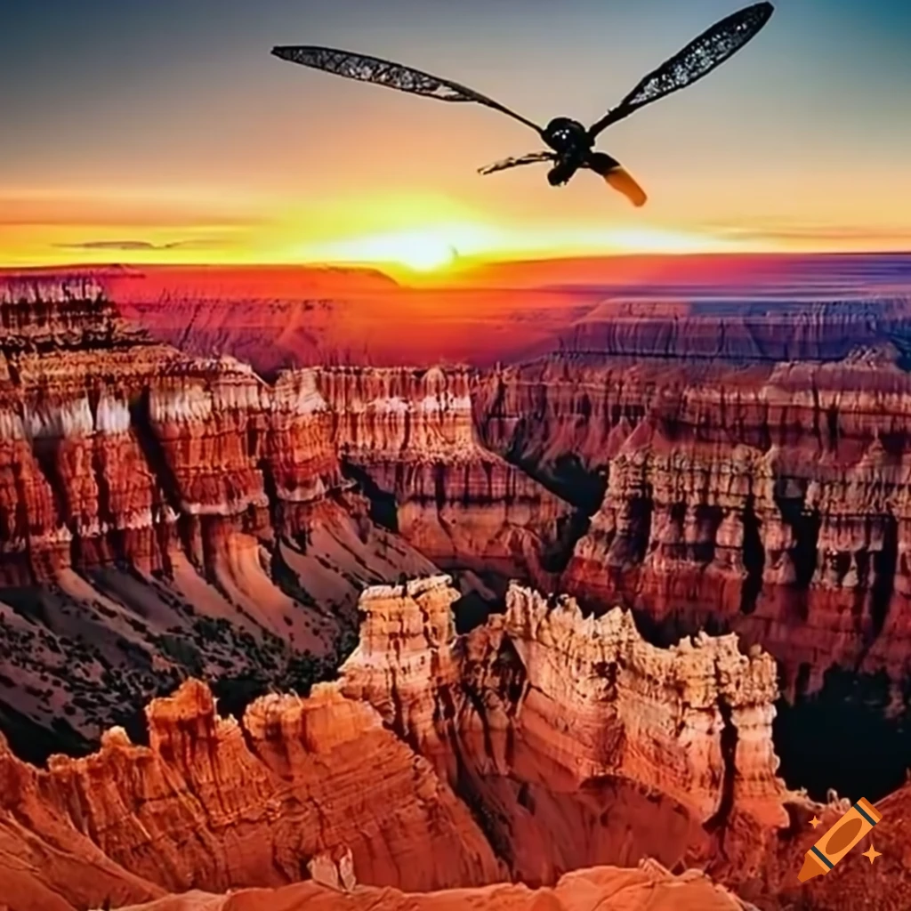 dragonfly sculpture overlooking Bryce Canyon