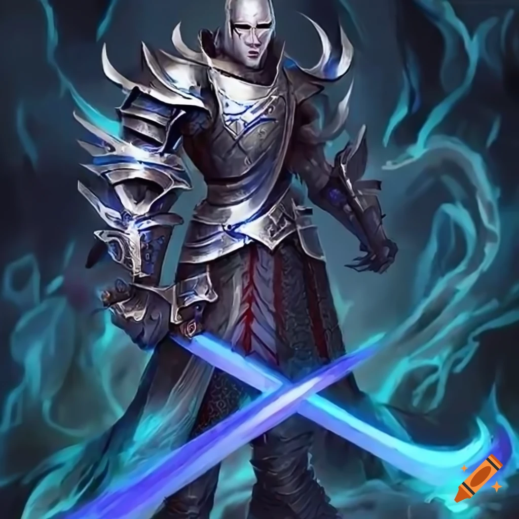 Glowing knight in imposing armor on Craiyon