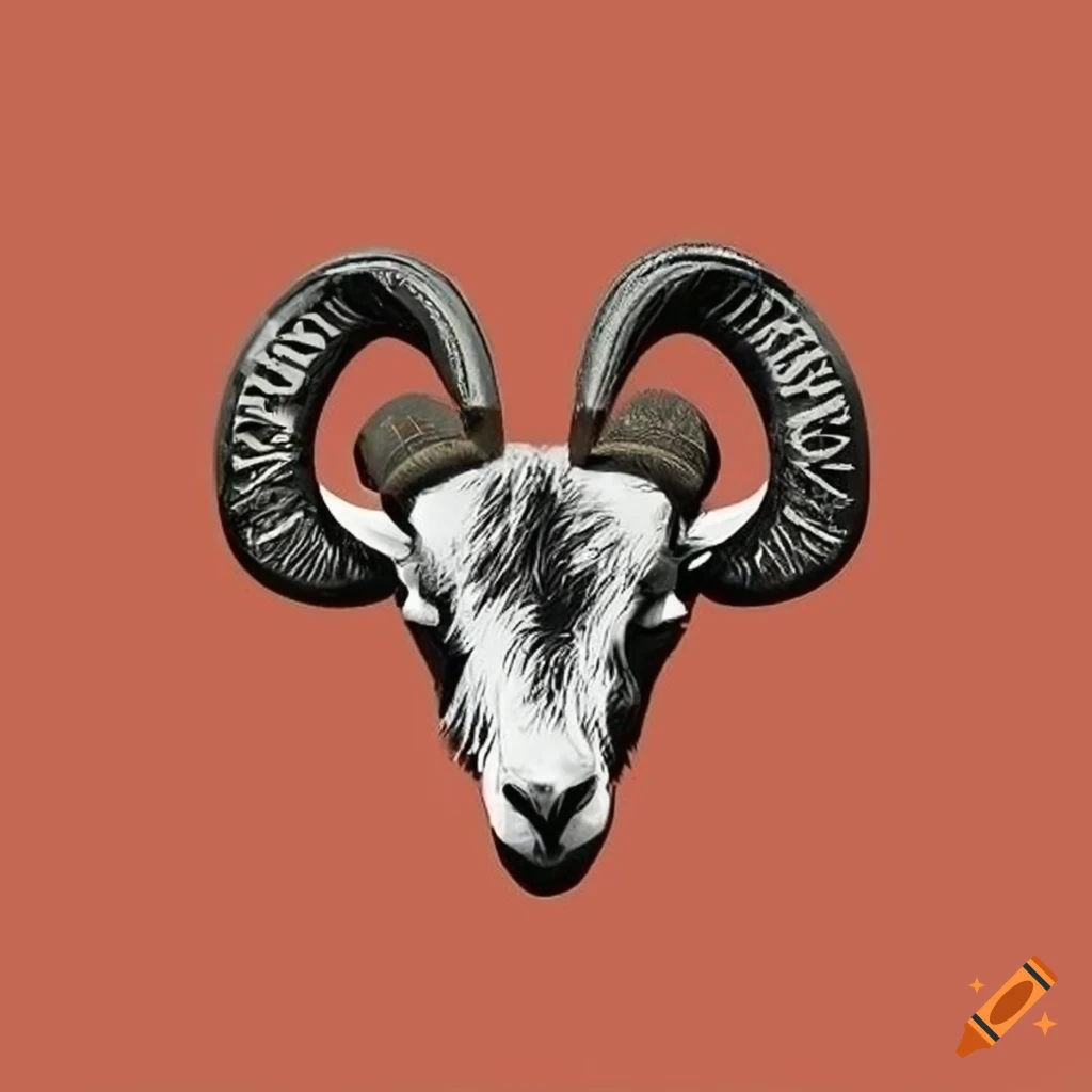 Logo of Africa Team with a goat head ram on Craiyon, image size:1024x1024