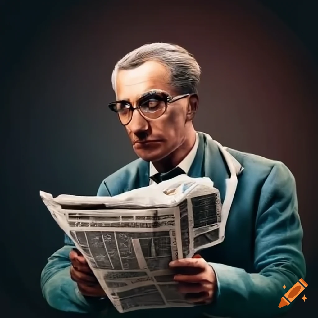 man reading a newspaper