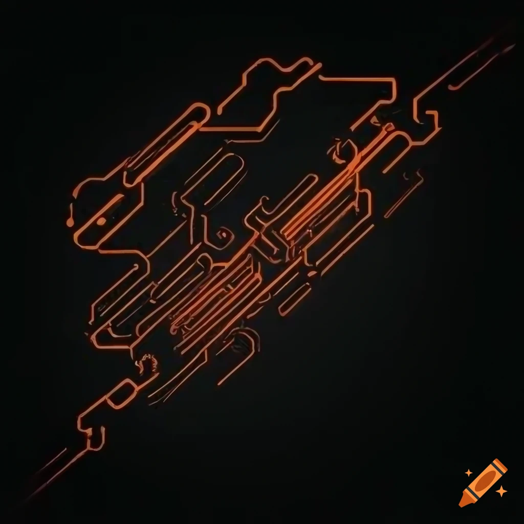 abstract artwork of glowing circuit boards