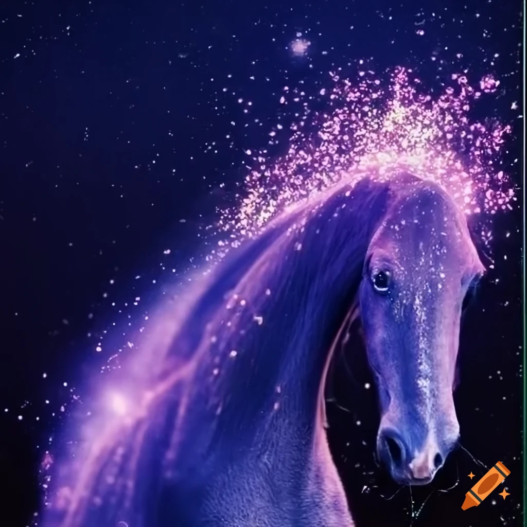 digital art of a horse with sparkling stars
