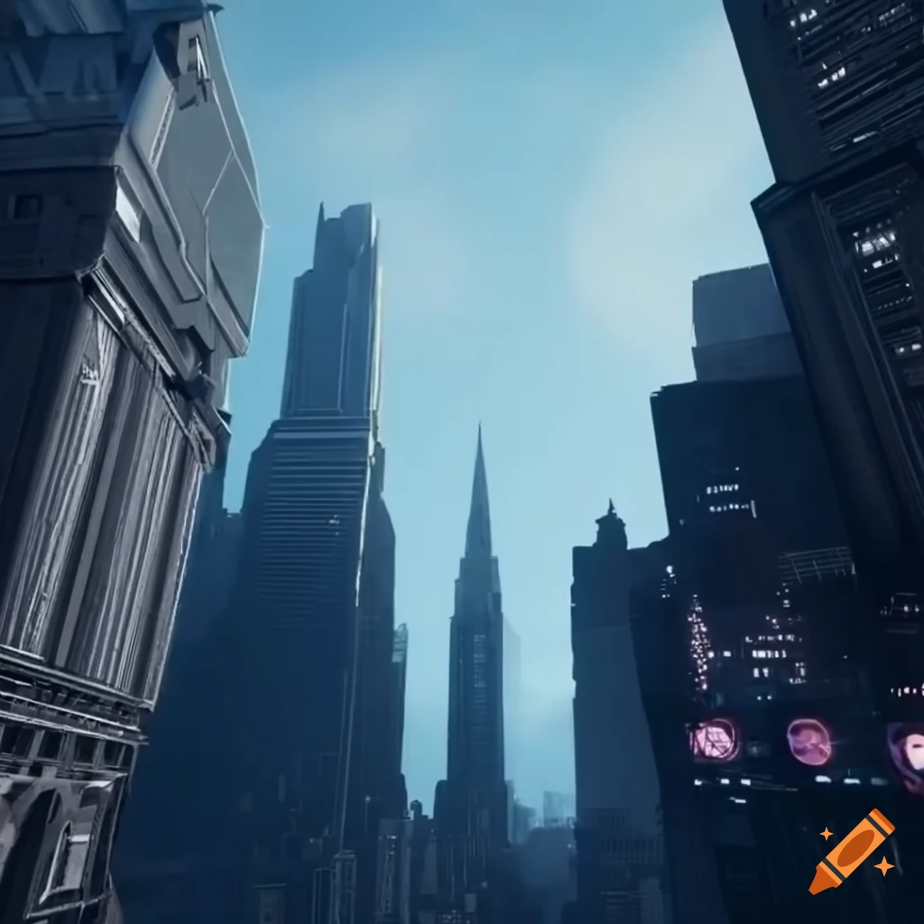 sci-fi futuristic skyscrapers in New York