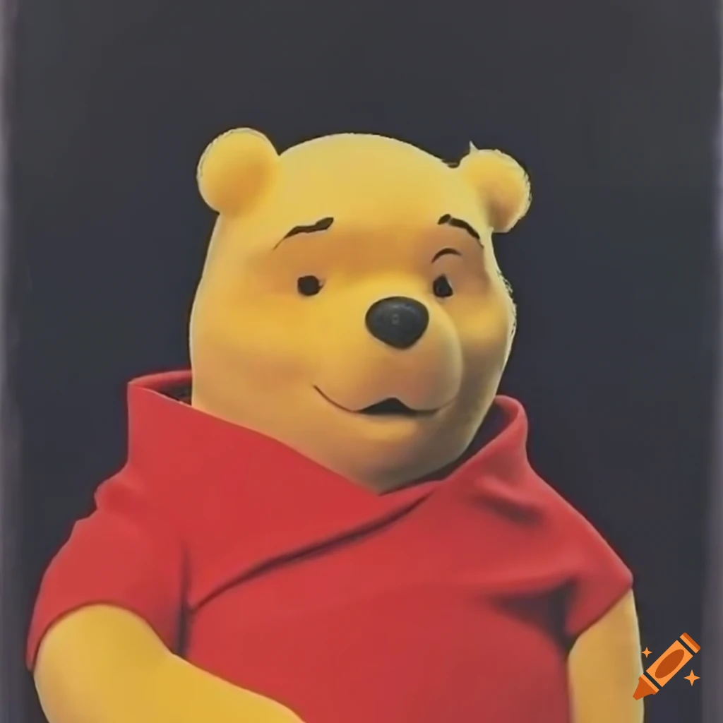polaroid-style portrait of Xi Jinping as Winnie the Pooh