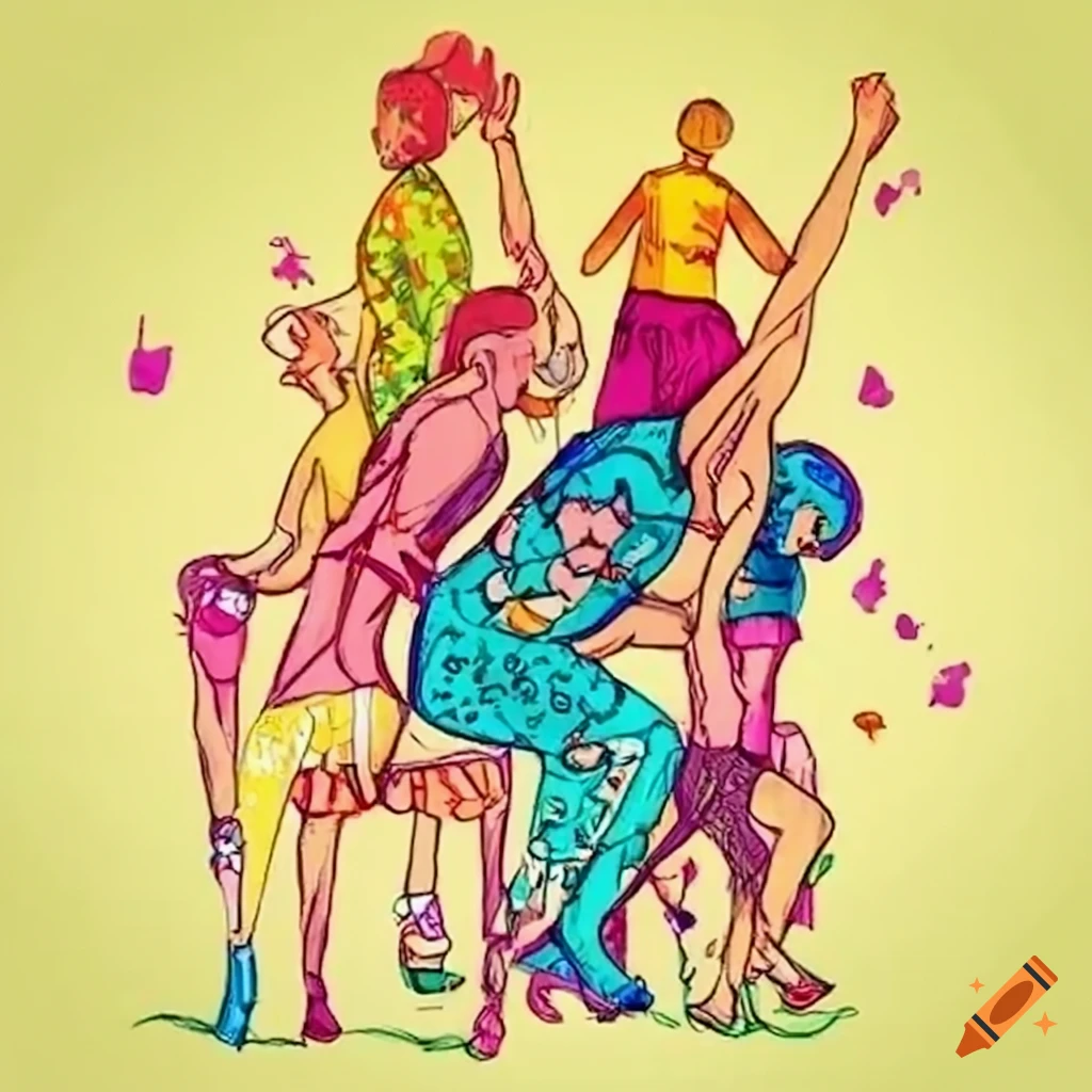 doodle of people staying active and exercising