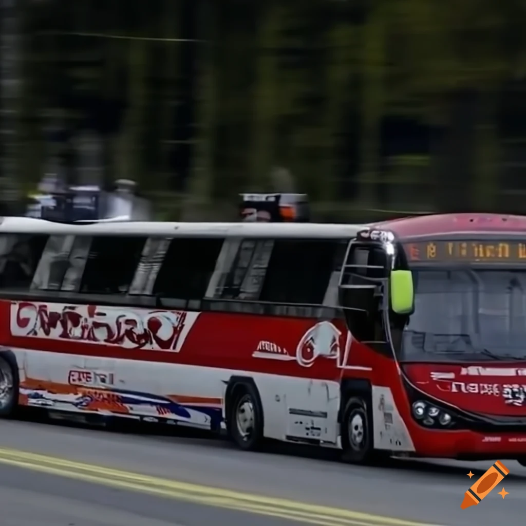 articulated bus racing in a championship