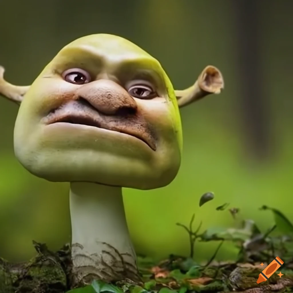 Shrek meme on a mushroom