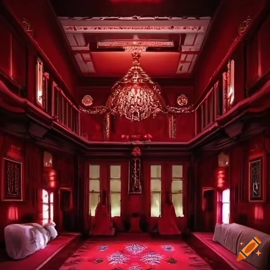 Crimson argyle room