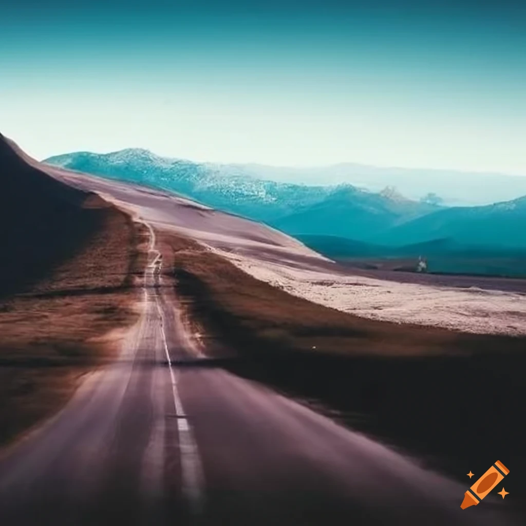 Black and white minimalist road on Craiyon