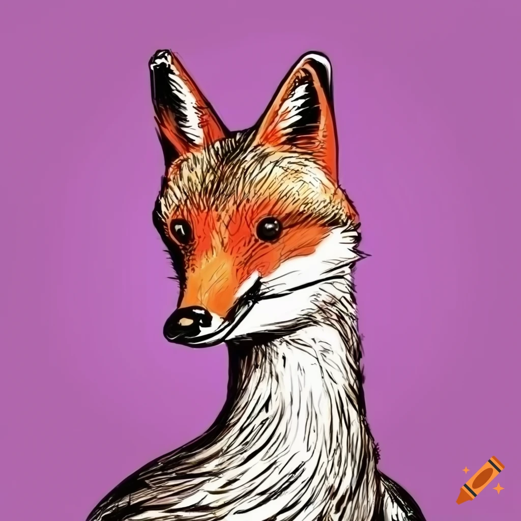 sketch style artwork of geese and a fox