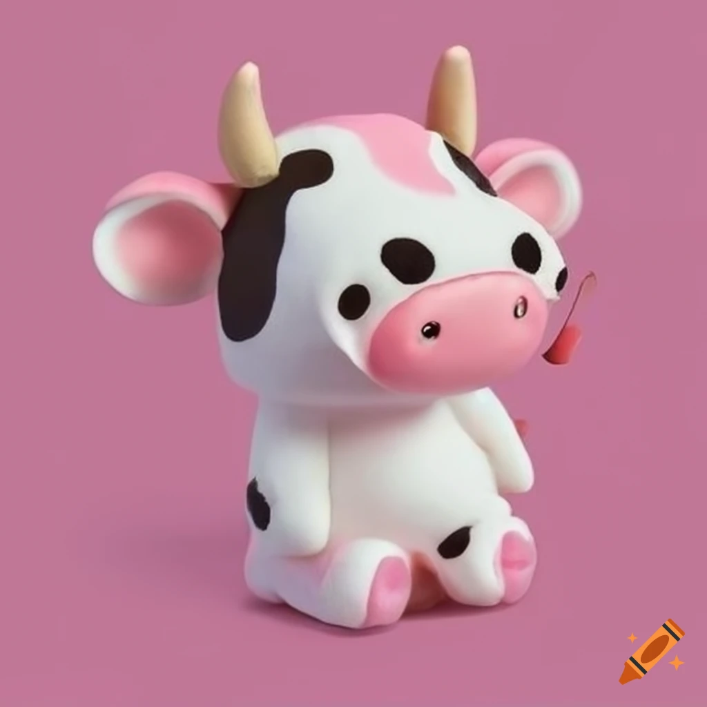 Cute pink fluffy calf on Craiyon