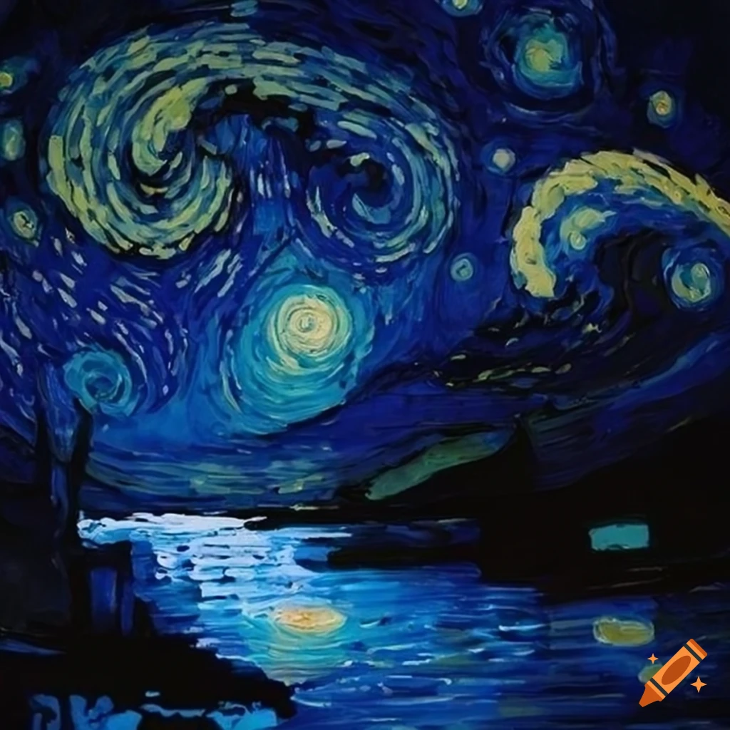 Wax painting of a starry night on Craiyon