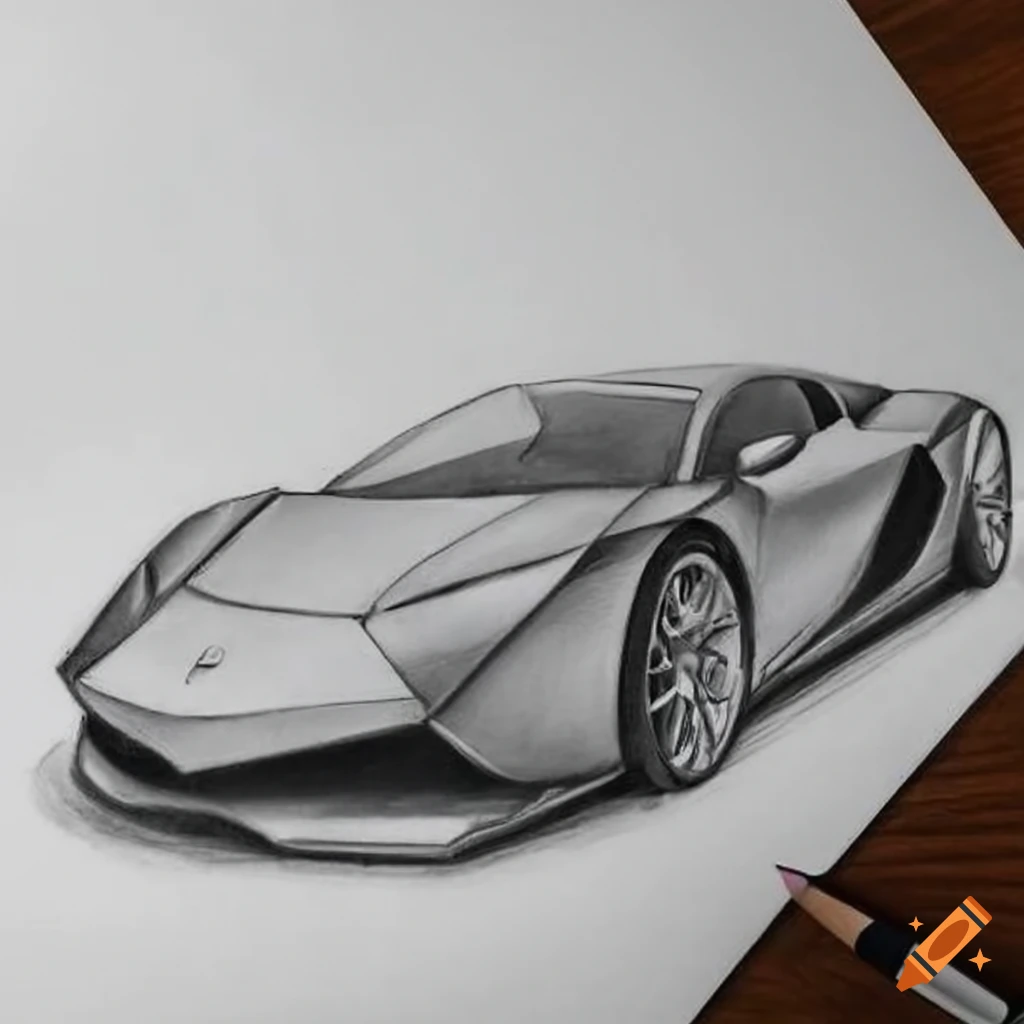 Sports car Drawing Sketch, steps, compact Car, pencil, shading png | PNGWing