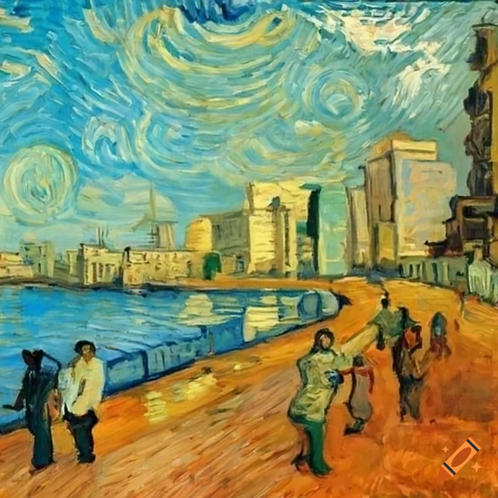 Vincent Van Gogh's painting of Havana city Malecon