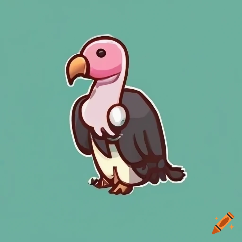Kawaii vulture illustration on Craiyon