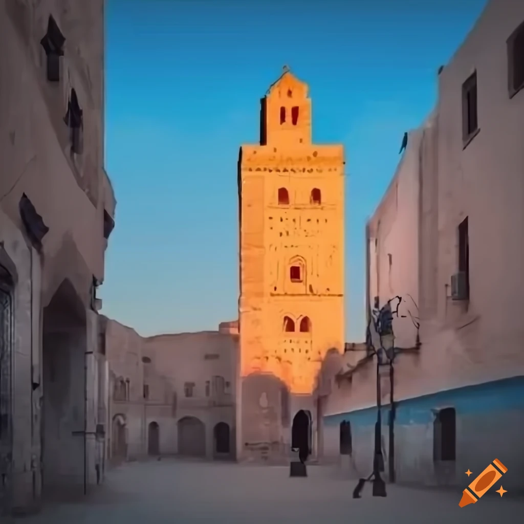 realistic depiction of a vibrant Moroccan city
