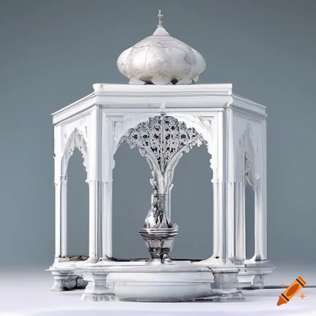 silver and white ornamental Islamic gazebo