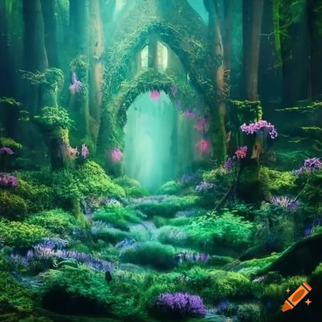 Beautiful Flowers In A Magical Forest On Craiyon