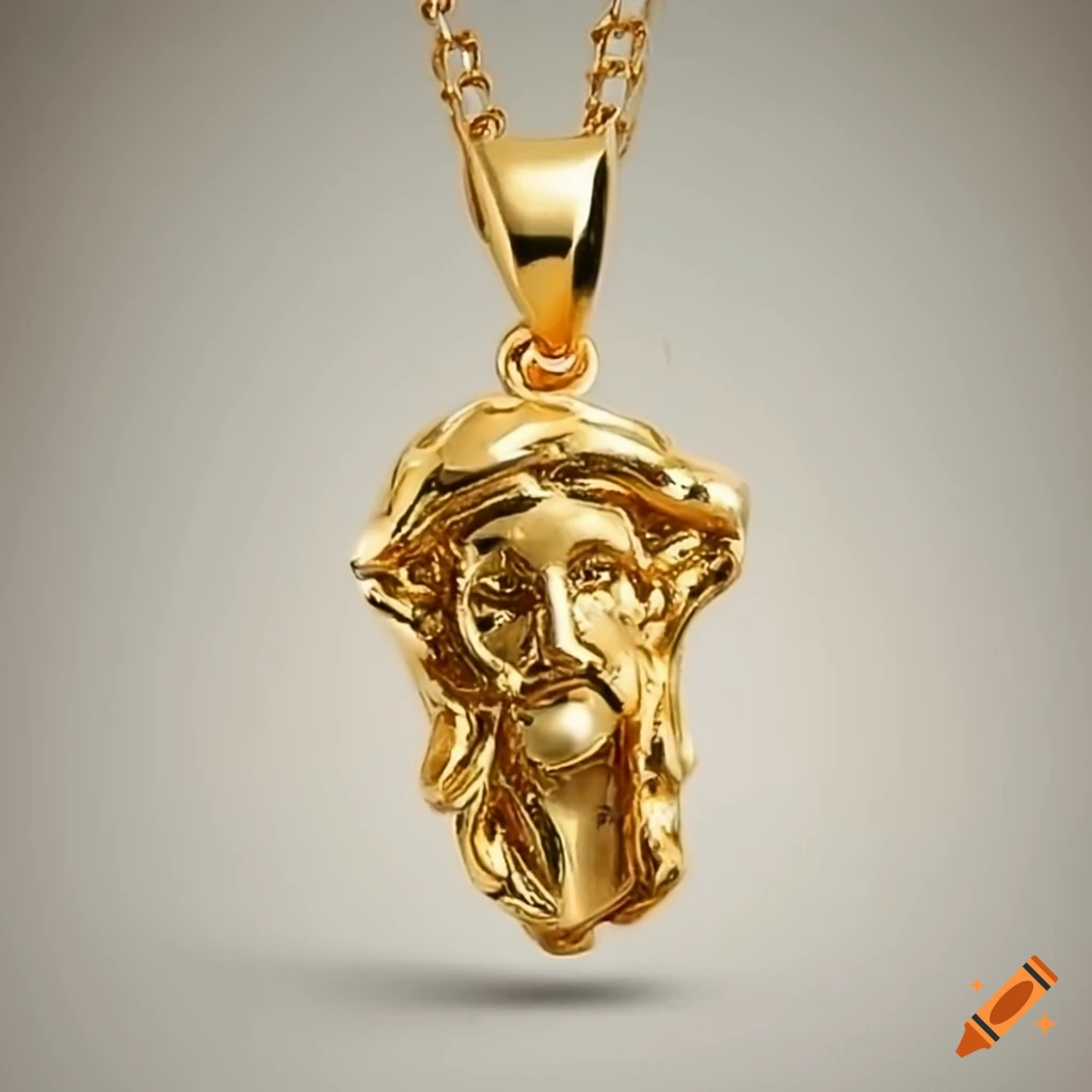 14k Yellow Gold Jesus Head Pendant – Avianne Jewelers